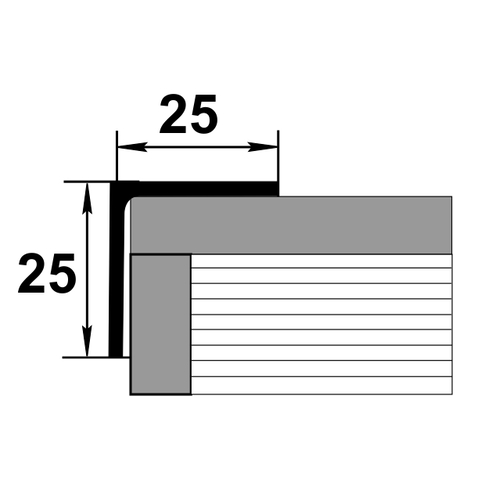 Защитный внешний алюминиевый угол 25*25 Уп 09