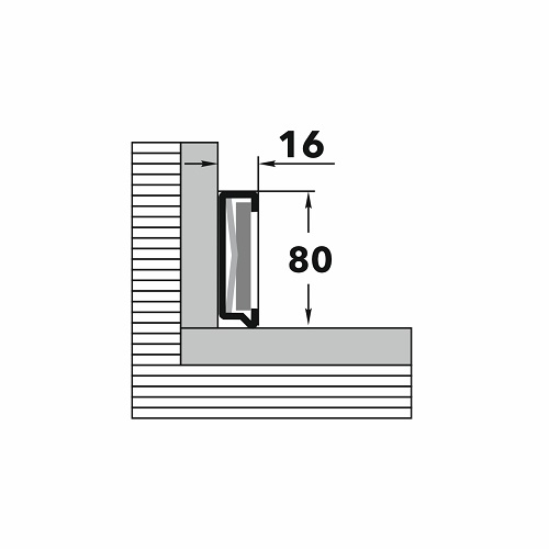 Плинтус из нержавеющей стали Пл 80-02