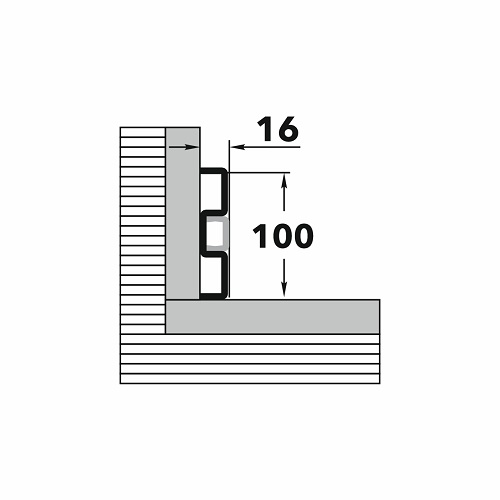 Плинтус из нержавеющей стали Пл 100-3