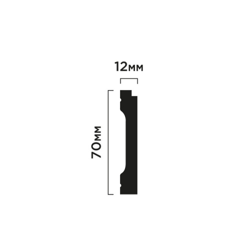 Плинтус ПОЛИСТИРОЛ HI WOOD 70мм х 12мм х 2,0м. B70V3