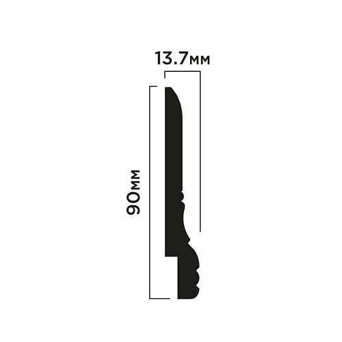 Плинтус ПОЛИСТИРОЛ HI WOOD 90мм х 13,7мм
