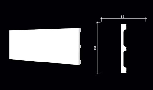 Плинтус полистирол DD708 80 мм